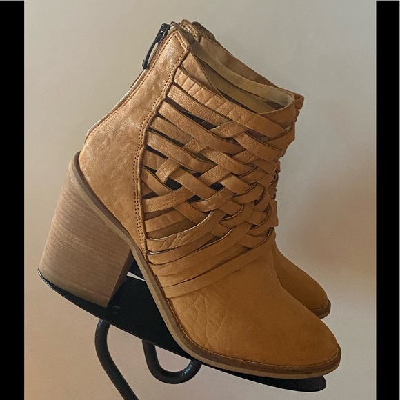 Free People Braided Woven Leather Ankle Boots - Picture 9 of 9